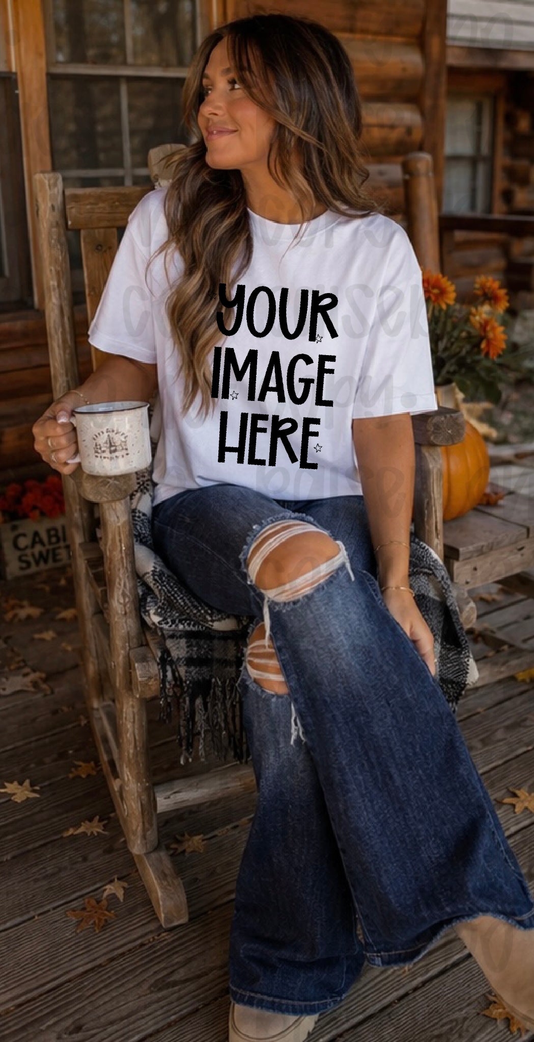 Fall Themed CC Tee- Mock-up - White