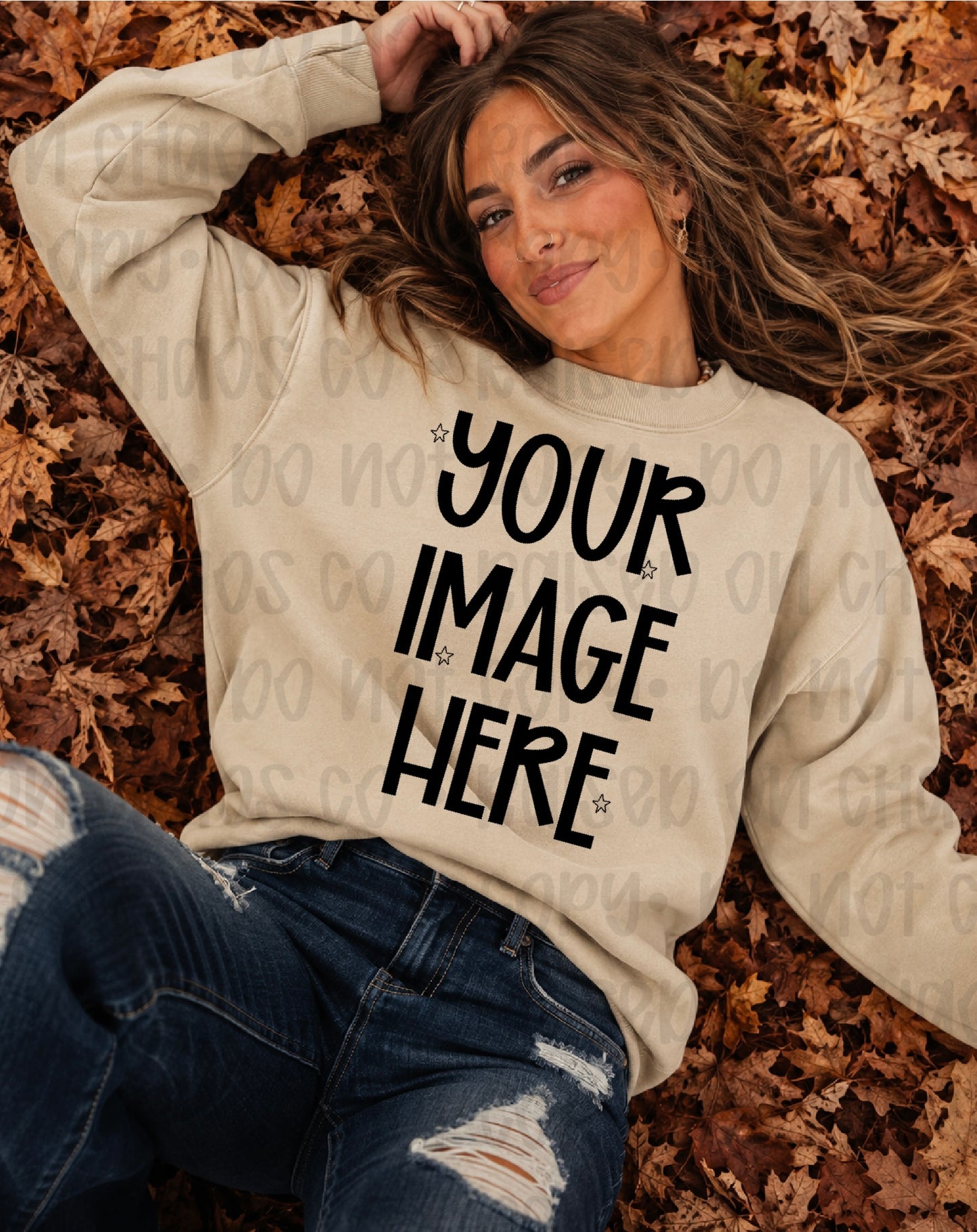 Retro Themed CC Sweatshirt Mock-up - Sand