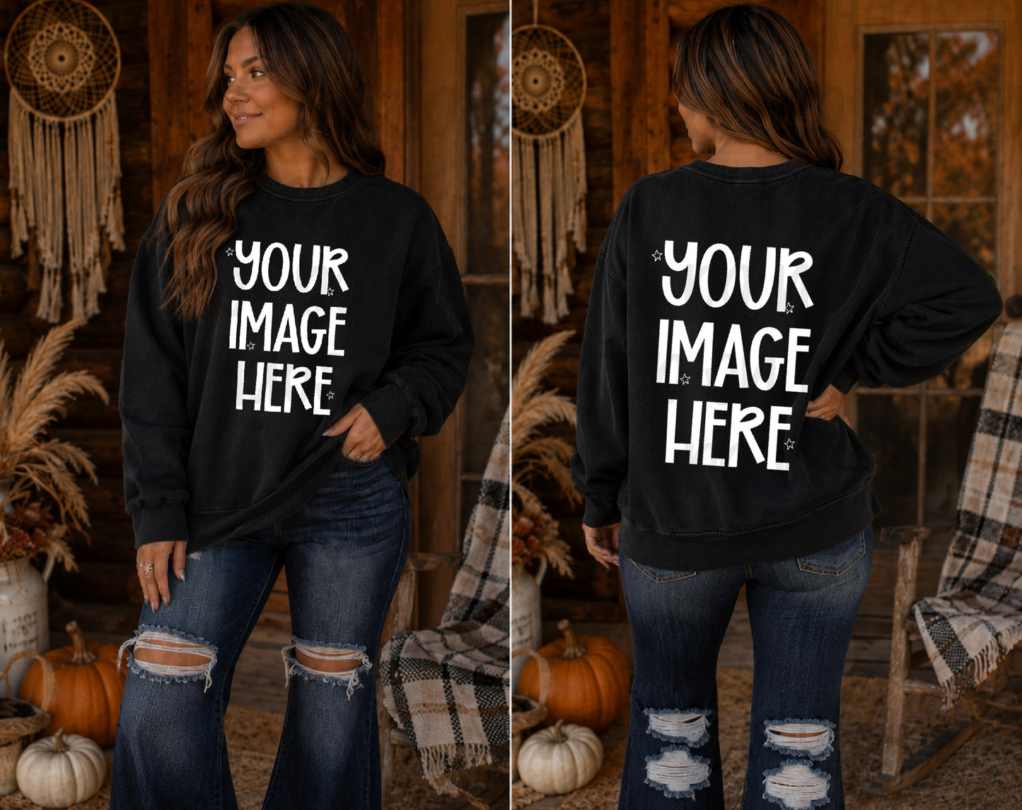 Fall Themed CC Sweatshirt Mock-up - Black