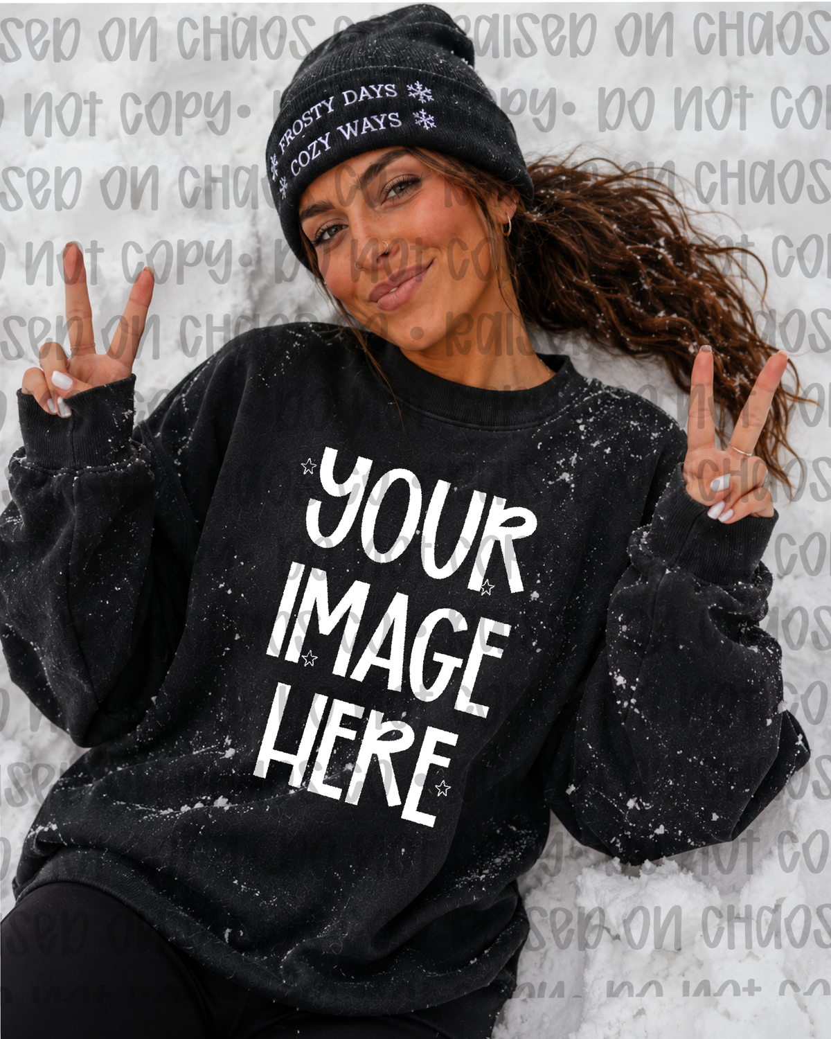 Winter Themed Sweatshirt Mock-up - Black