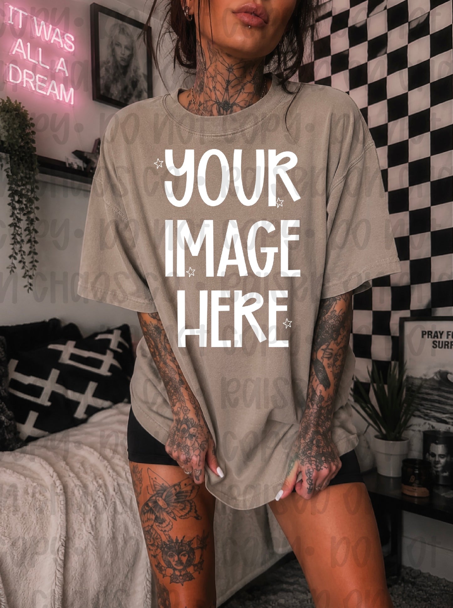 Edgy Themed CC Tee Mock-up - Brown