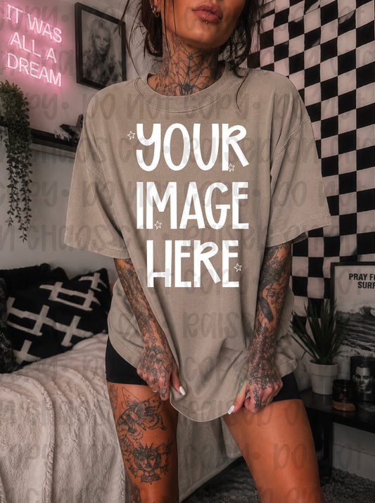 Edgy Themed CC Tee Mock-up - Brown
