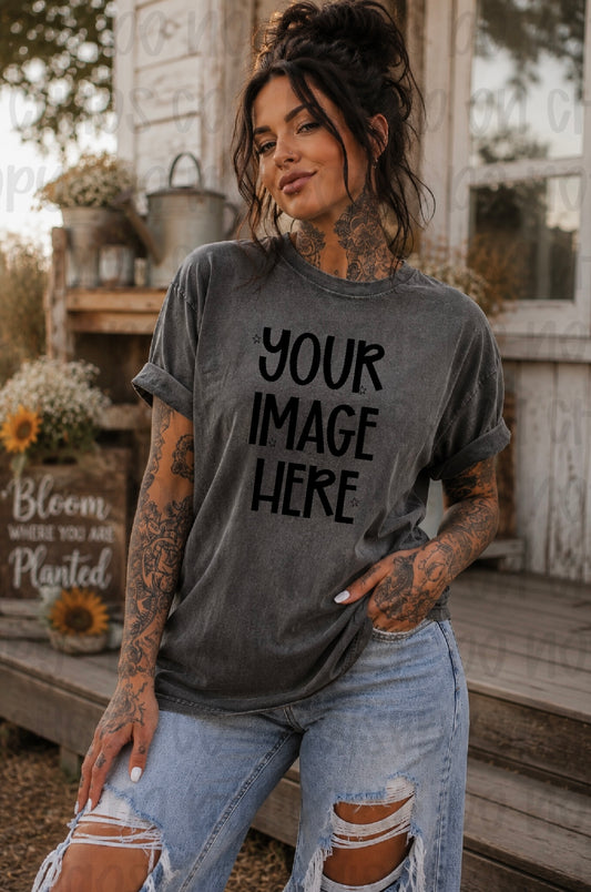 Boho Themed CC Tee Mock-up - Pepper