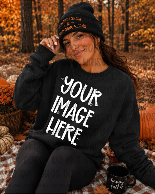 Fall Themed Sweatshirt Mock-up - Black