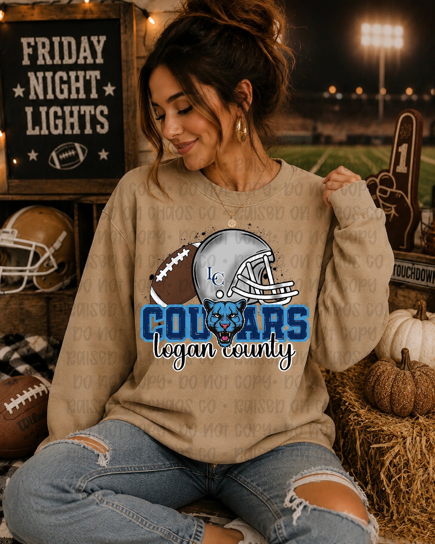 School Cougars LC Football- Digital Download