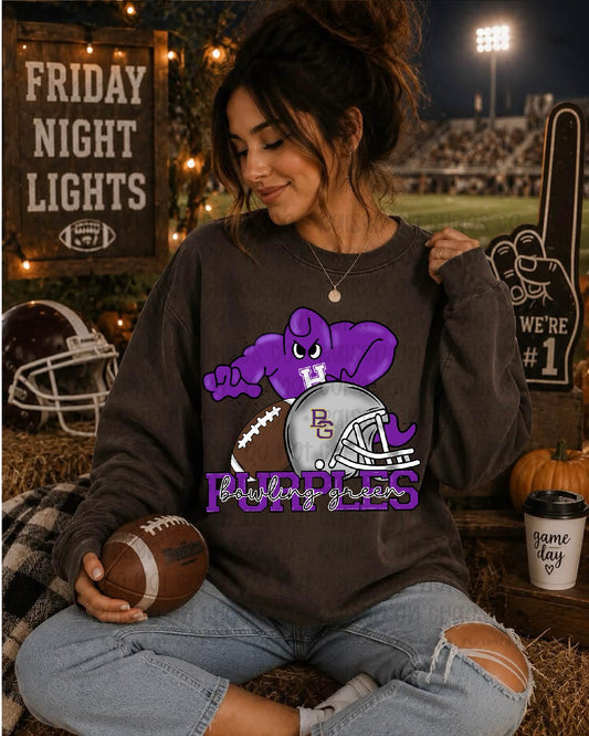 School Purples BG Football - Digital Download