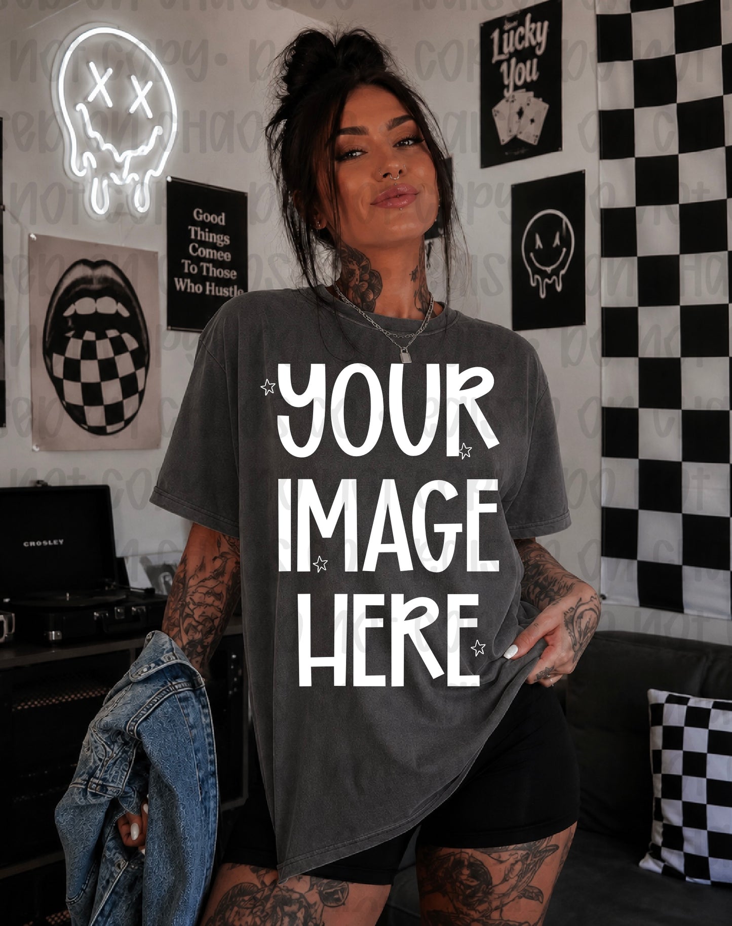 Edgy Themed CC Tee Mock-up - Pepper