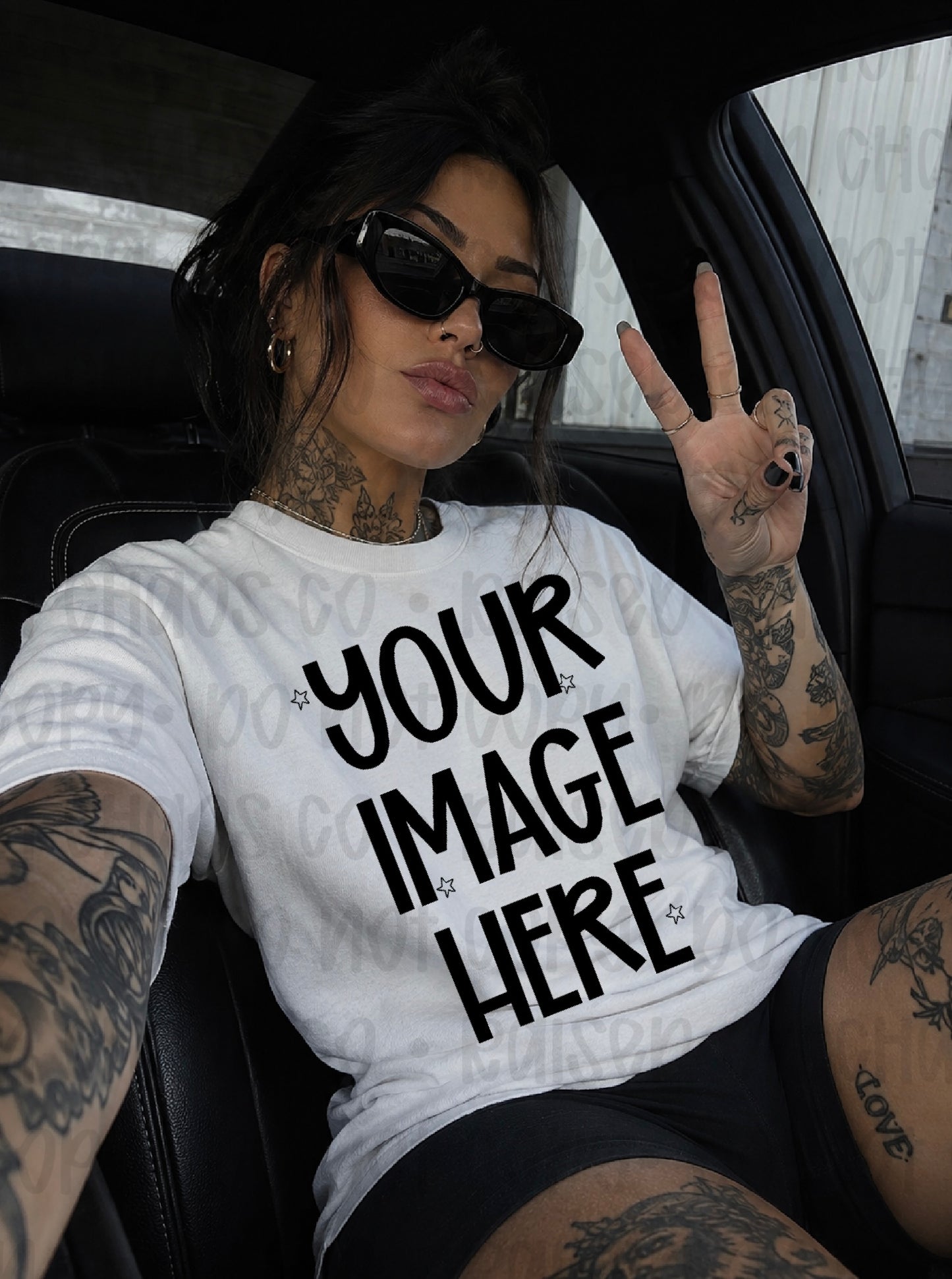 Edgy Themed CC Tee Mockup - White