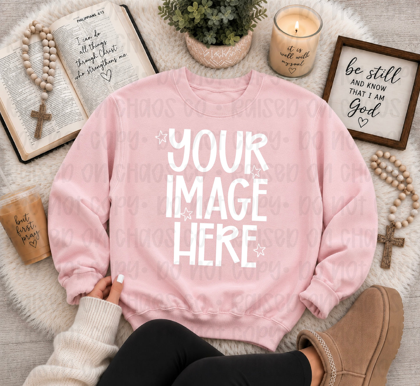 Cute Faith CC Sweatshirt Mock-up - Blossom