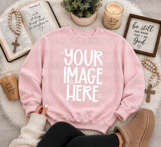 Cute Faith CC Sweatshirt Mock-up - Blossom