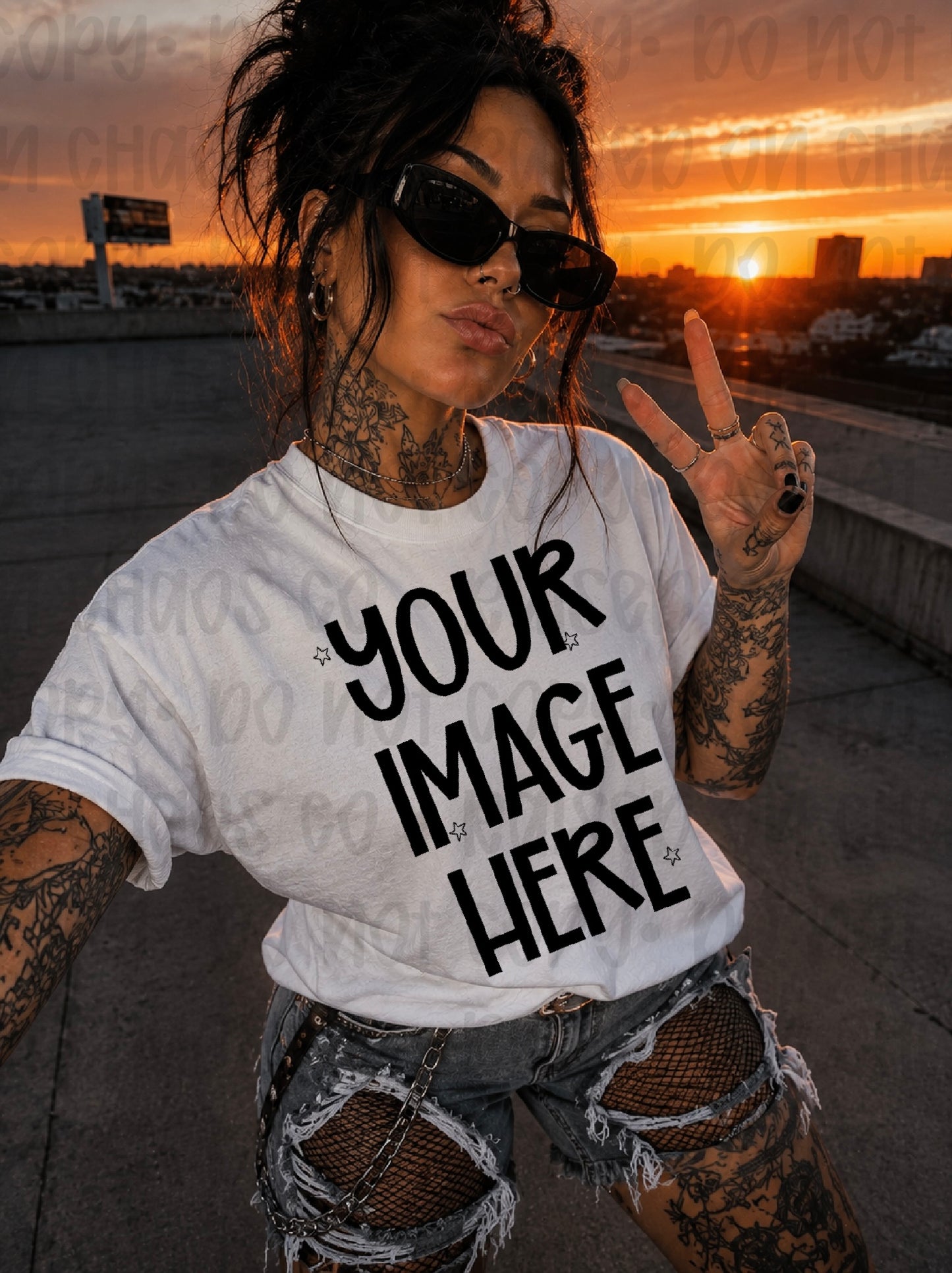 Edgy Themed CC Tee Mock-up - White