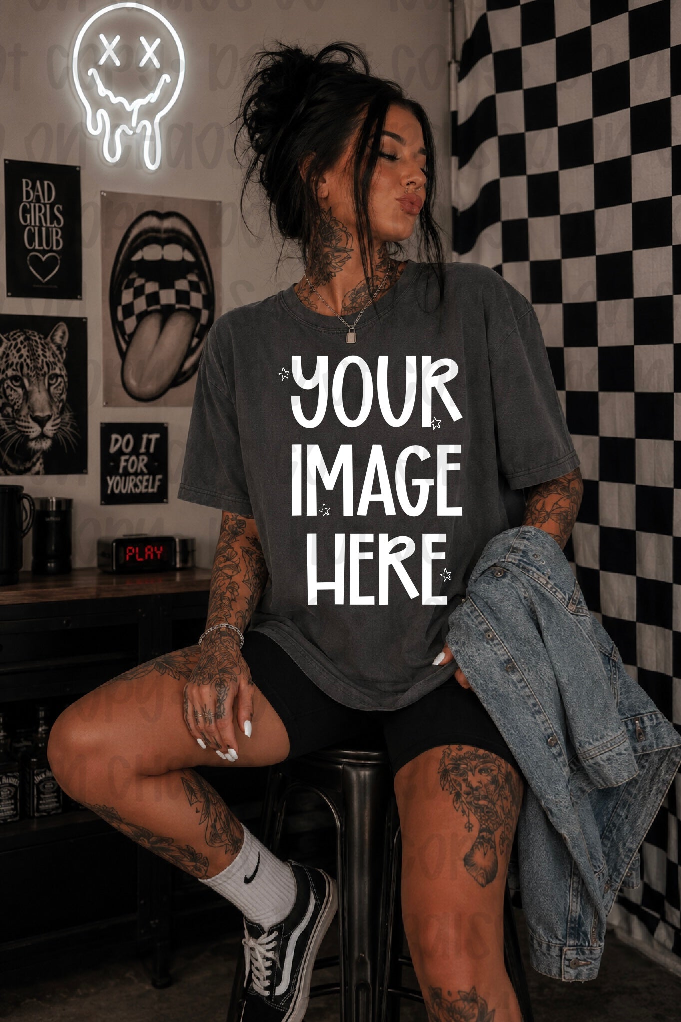 Edgy Themed CC Tee Mock-up - Pepper