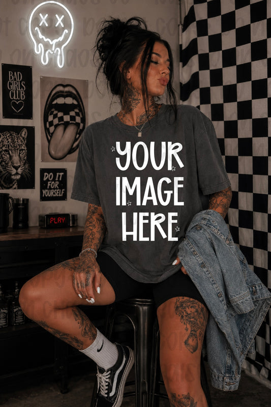 Edgy Themed CC Tee Mock-up - Pepper