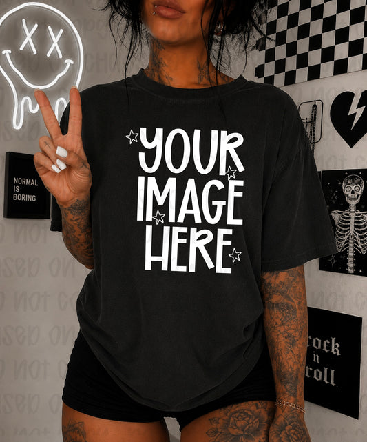 Edgy Themed CC Tee Mock-up - Black