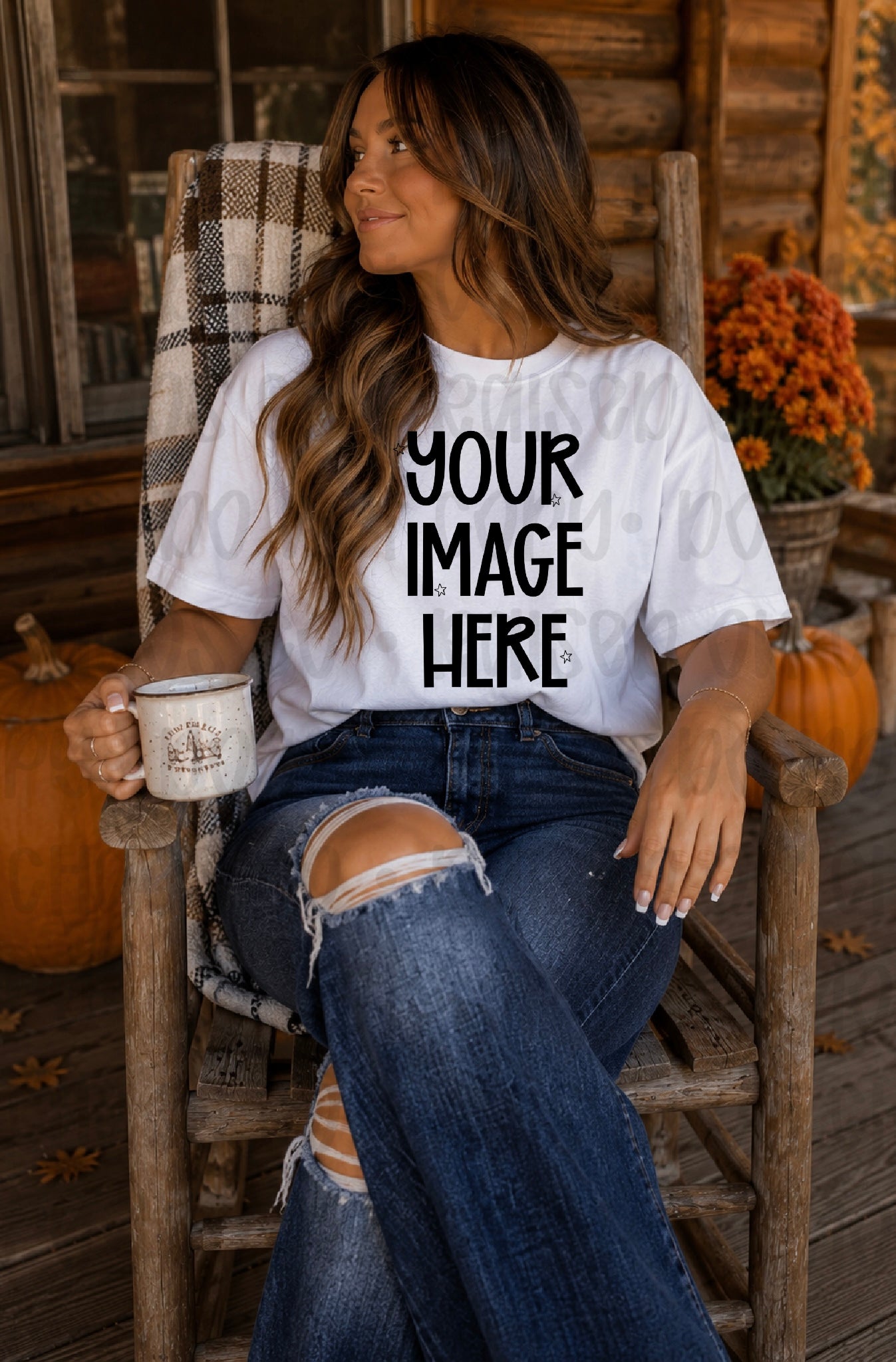 Fall Themed CC Tee Mock-up - White