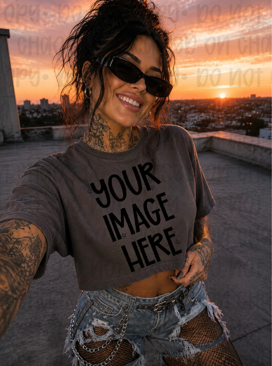 Edgy Themed CC Tee Mock-up- Pepper