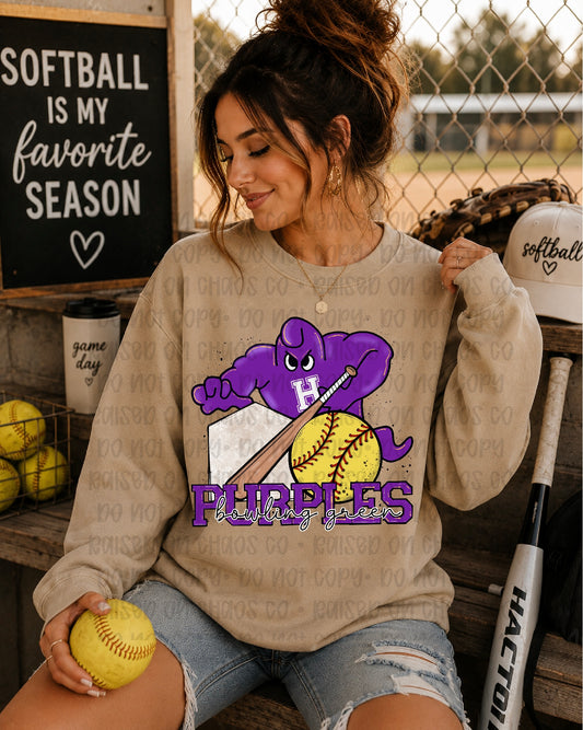 School Purples BG Softball - Digital Download