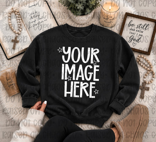 Cute Faith CC Sweatshirt Mock-up - Black
