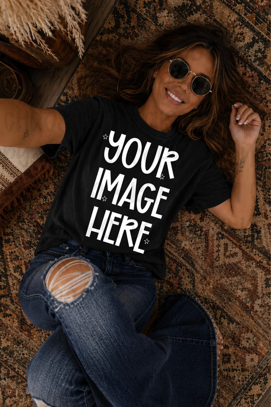 Boho Themed CC Tee Mock-up - Black