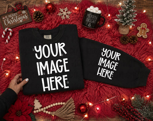 Christmas Themed Sweatshirt Mock-up - Black