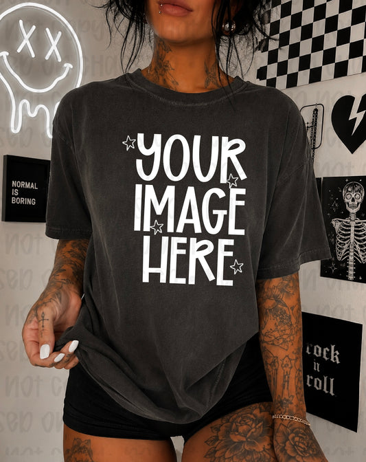Edgy Themed CC Tee Mock-up - Pepper
