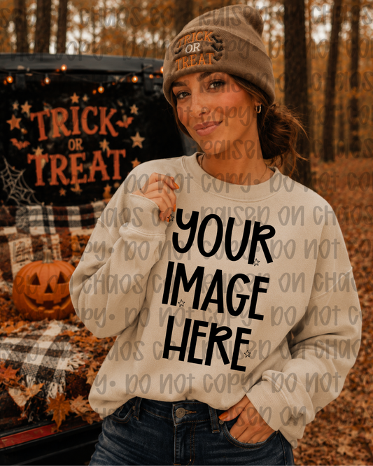 Fall Themed Sweatshirt Mock-up -Sand