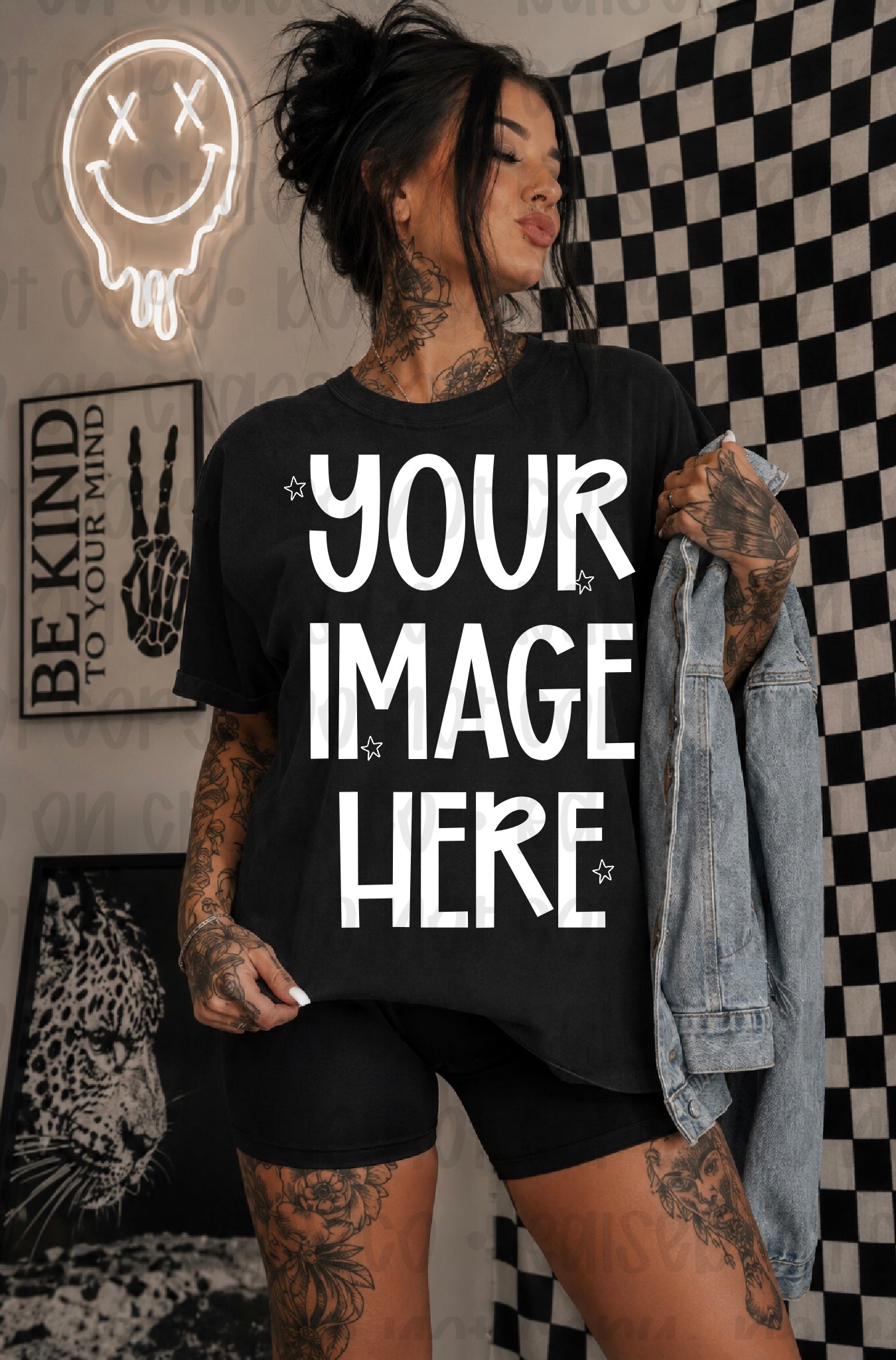 Edgy Themed CC Tee Mock-up - Black