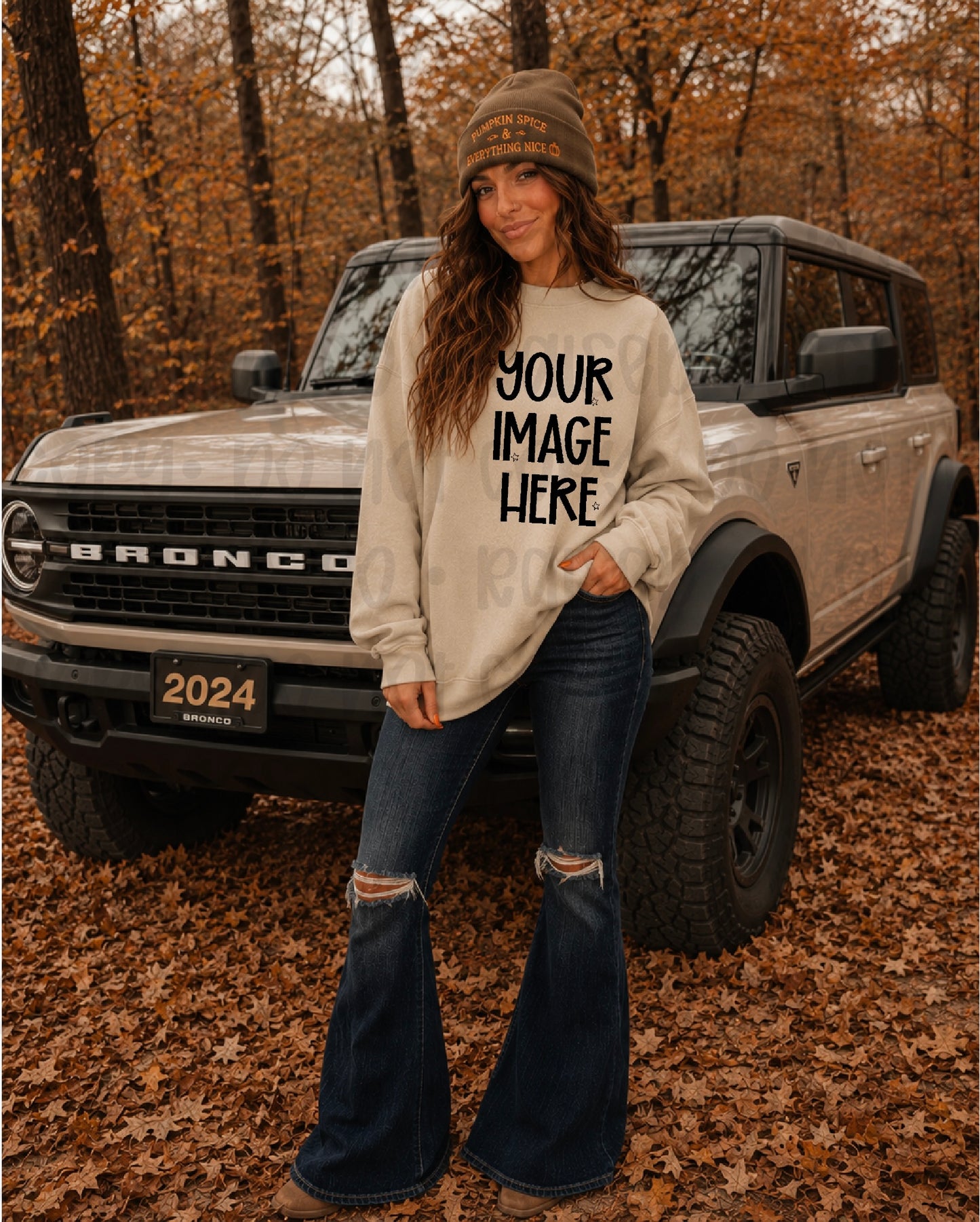 Fall Themed CC Sweatshirt Mock-up- Sand