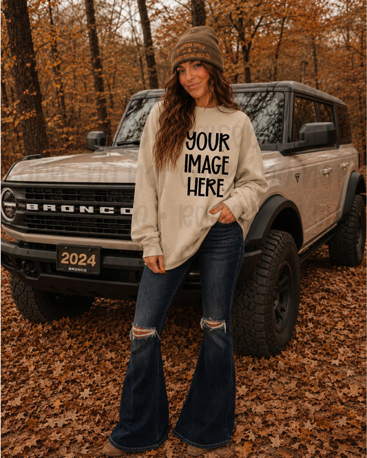 Fall Themed CC Sweatshirt Mock-up- Sand
