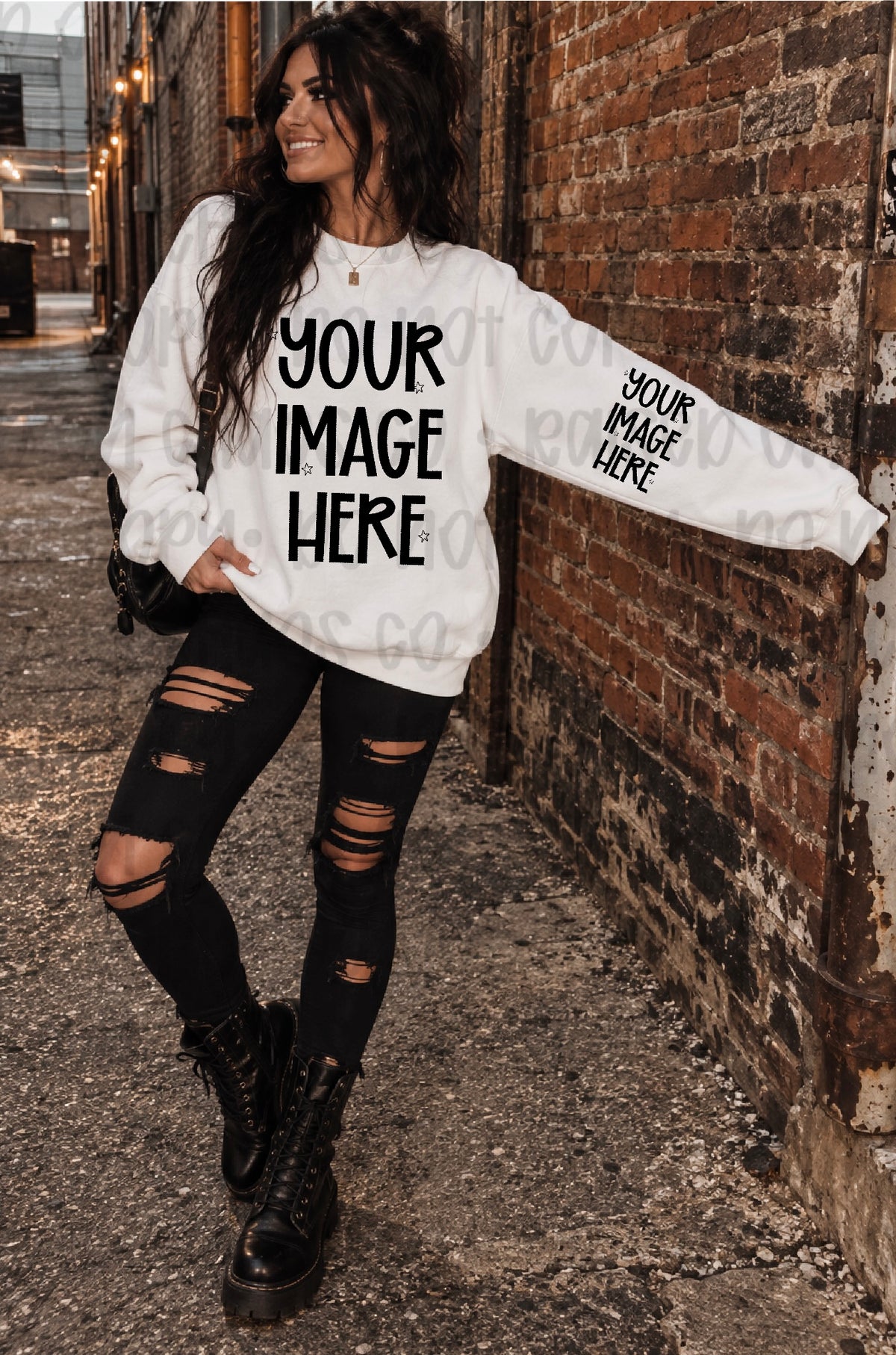 Preppy Sweatshirt Mock-up - White