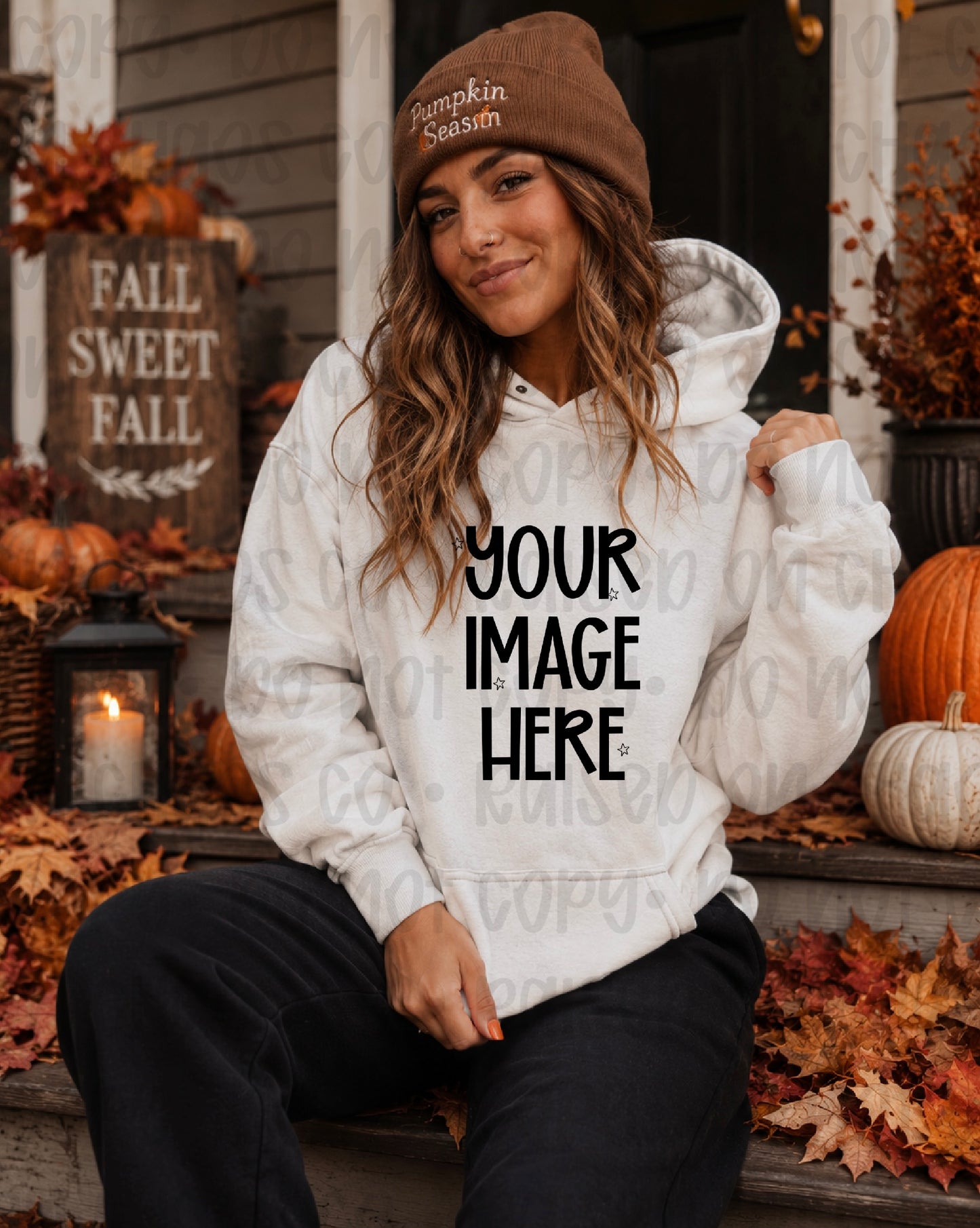 Fall Themed CC Sweatshirt Mock-up- White