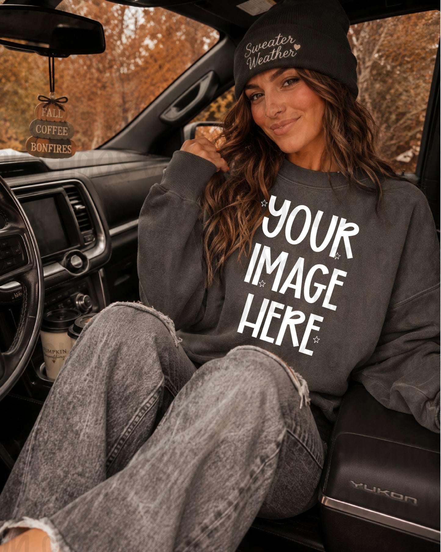 Fall Themed CC Sweatshirt Mock-up - Pepper